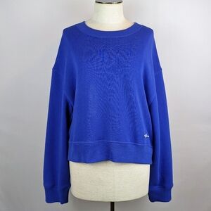 rag & bone Vintage Terry Sweatshirt Crew Neck Cropped Relaxed Fit Blue L NWT